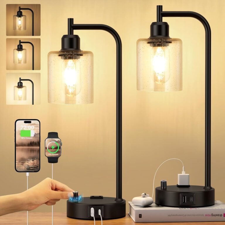 Industrial Table Lamps for Bedrooms Set